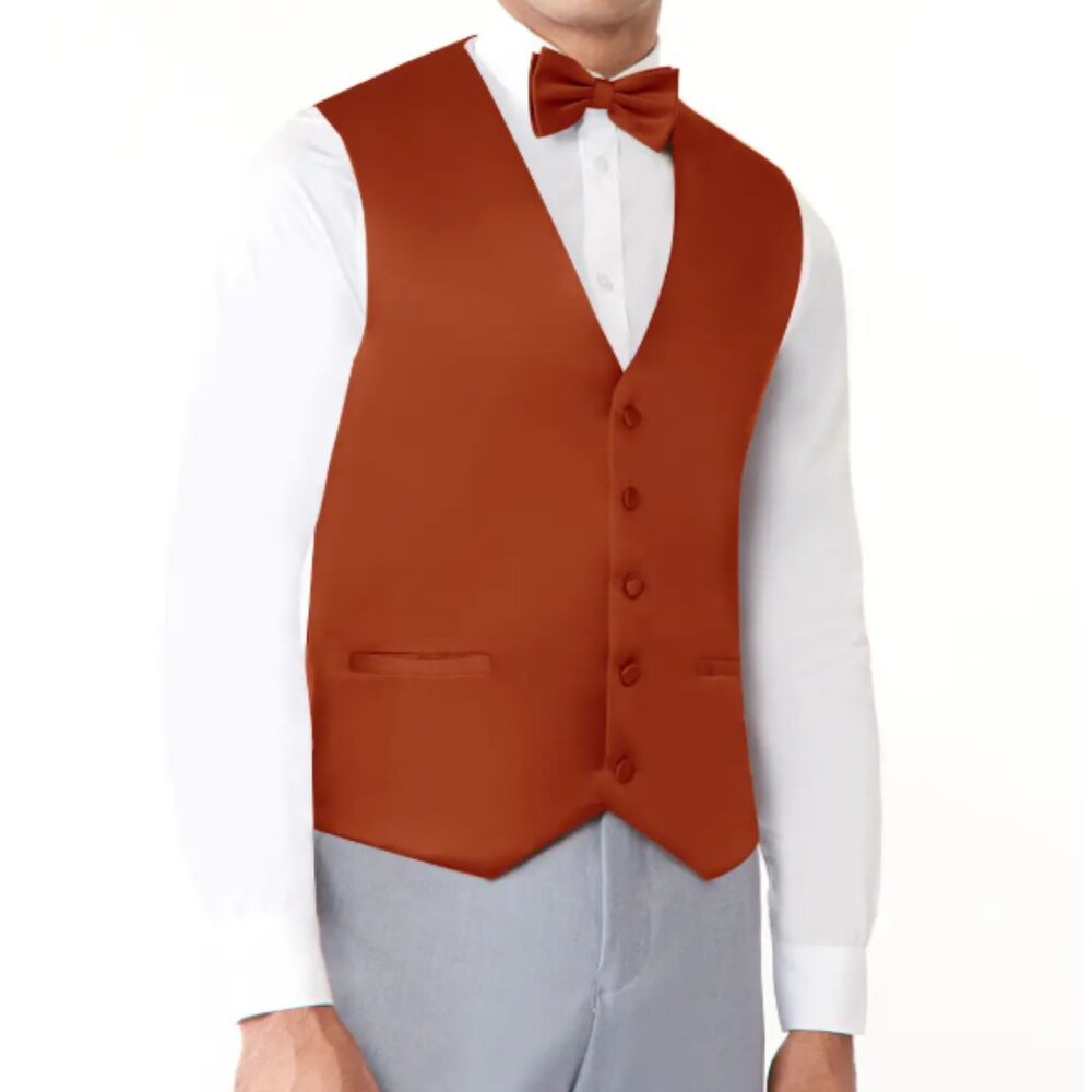 Azazie Matte Satin Vest in Paprika